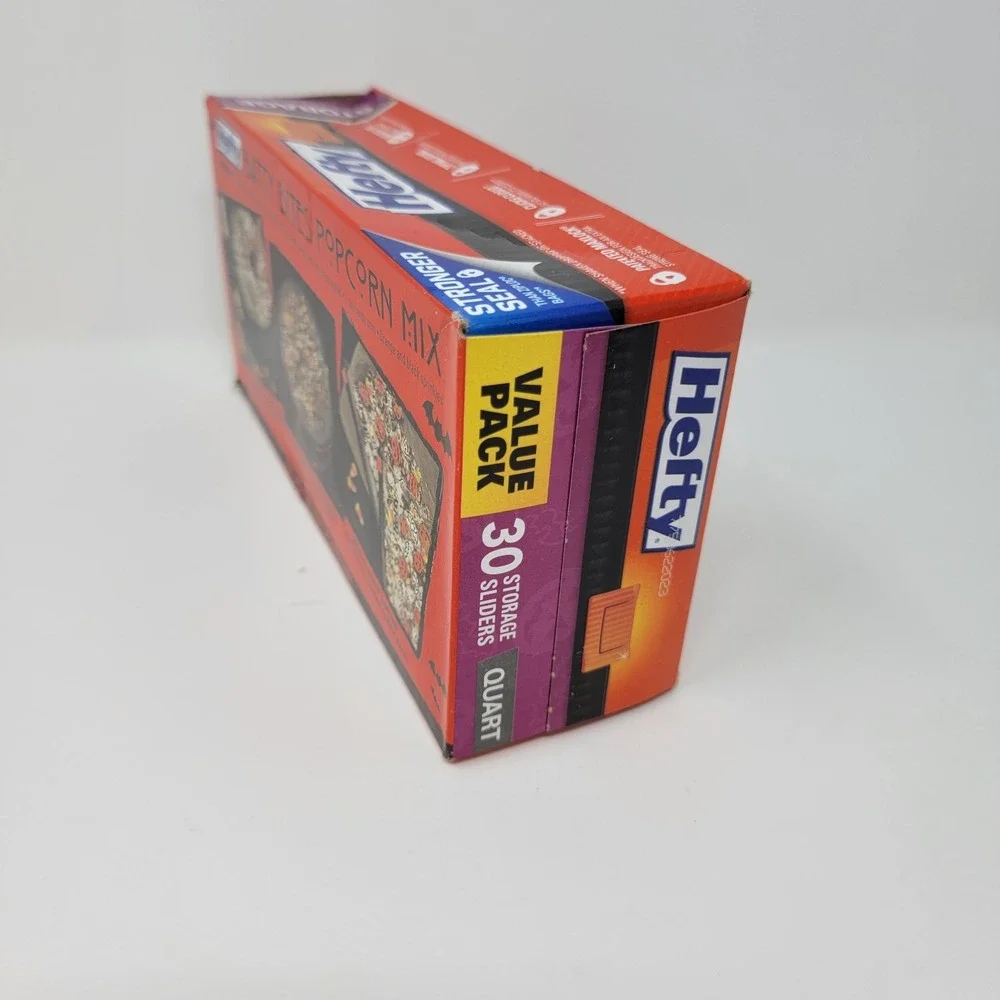 Hefty 2015 Halloween 30 Quart Storage Slider Bags Bats Pumpkins Limited Edition